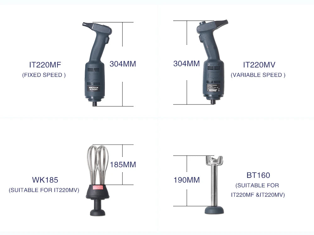 ITOP Commercial Stainless Steel Blender Stick 160mm/200mm/250mm/300mm/400mm/500mm For Handheld Immersion Blender Food Mixers