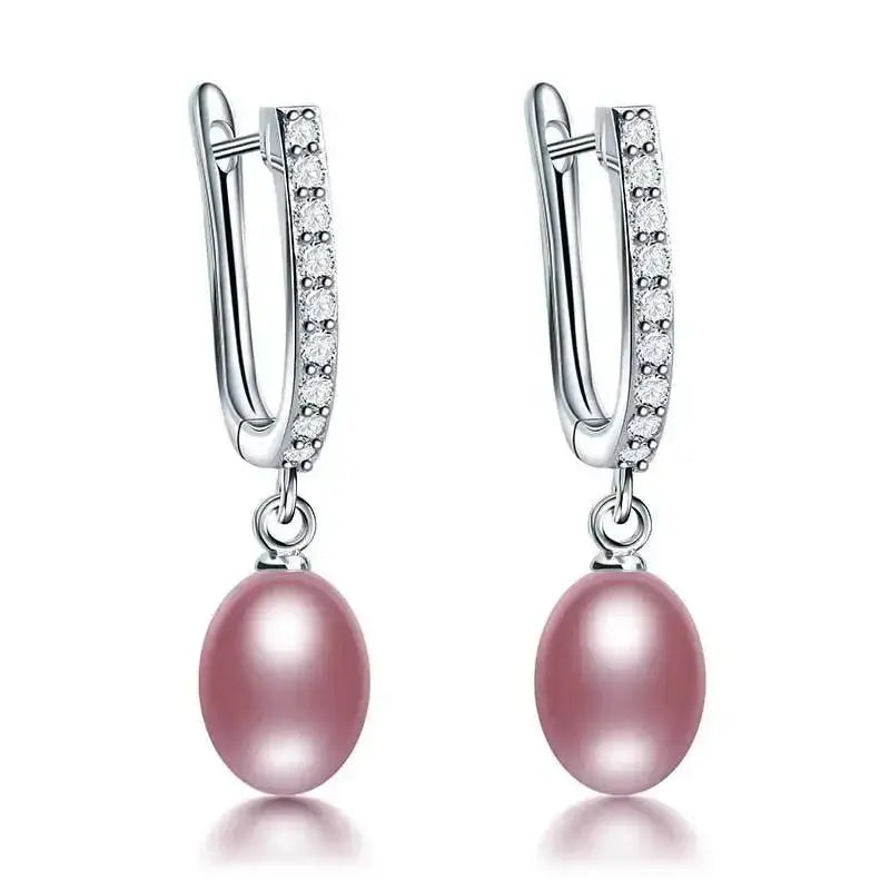 HENGSHENG 7-8mm Natural Freshwater Pearl Earrings for Women Jewelry Bohemian Drop Earrings for Wedding / Party / Daily