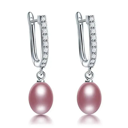 HENGSHENG 7-8mm Natural Freshwater Pearl Earrings for Women Jewelry Bohemian Drop Earrings for Wedding / Party / Daily