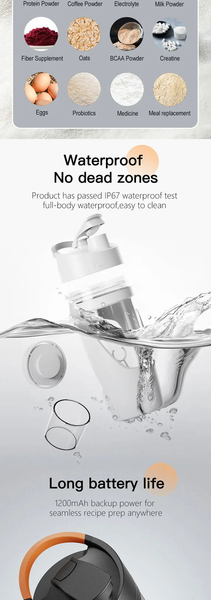 700ml new USB Electric Protein Shaker Bottle Portable Rechargeable Blender Cup Multipurpose 650ml Mixing Cups for Fitness