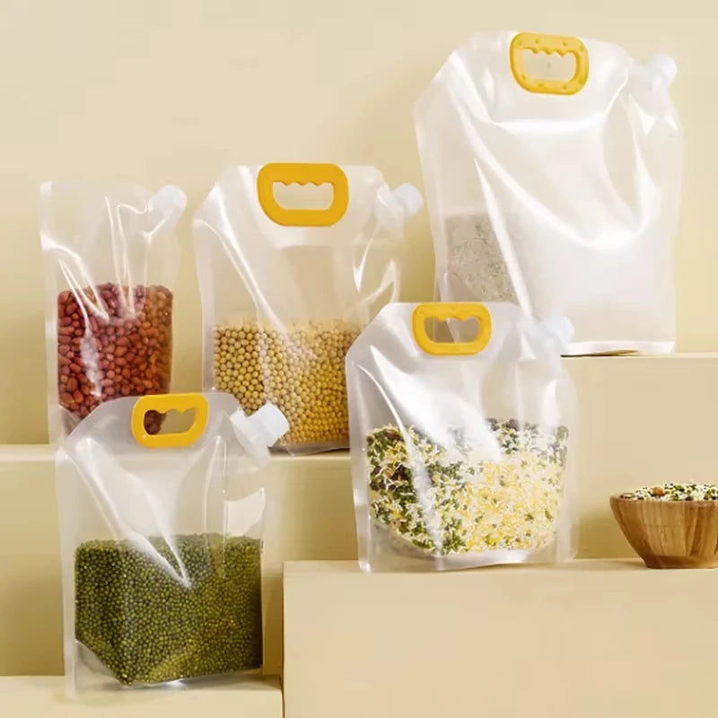 Reusable Grain Storage Bag Portable Rice Sealed Bag  Kitchen Moisture-Proof Insect-Proof Organizer Food-Grade Bags