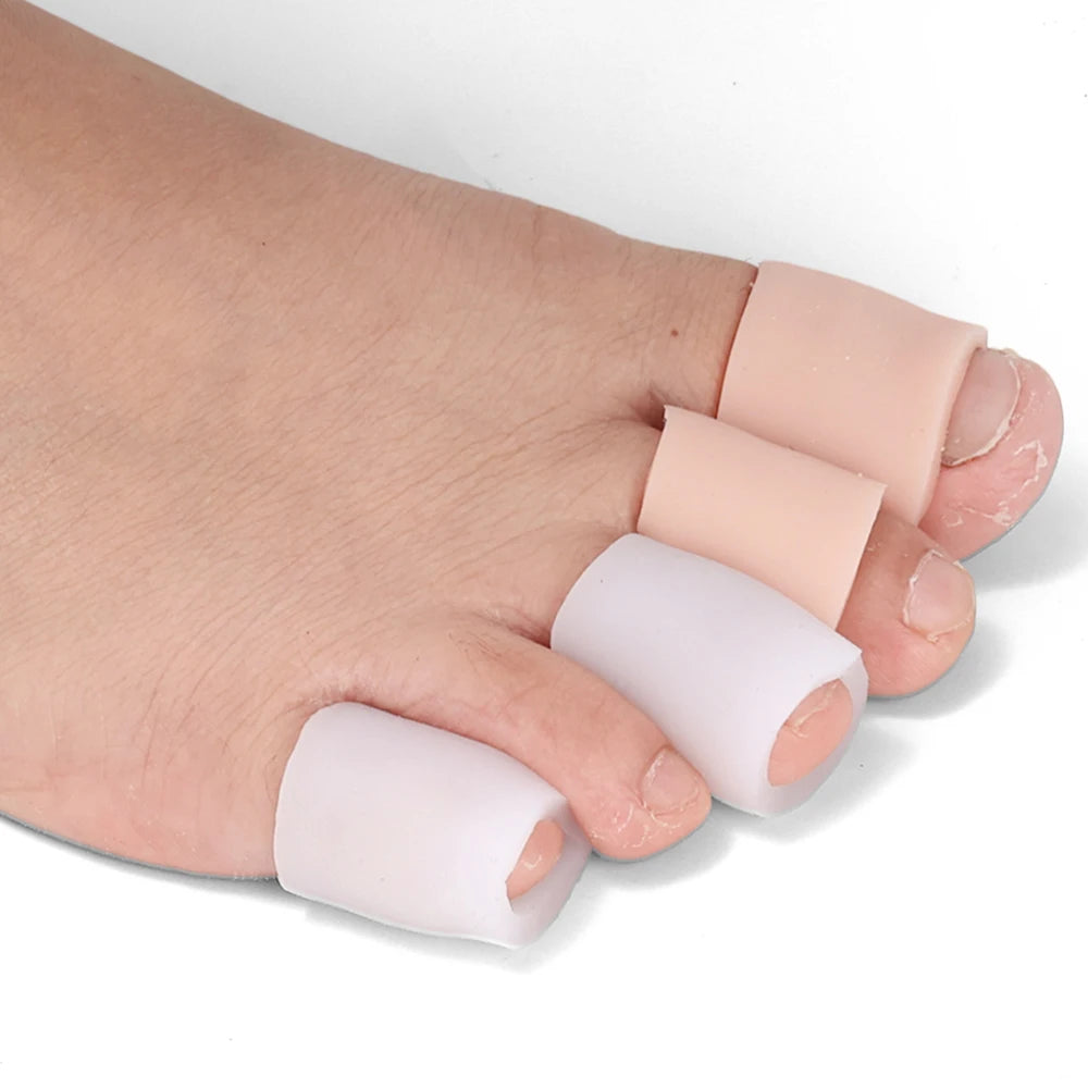 Silicone Toe Protector Cover Anti-Friction Foot Care Tool Fibre Finger Separator Spacer Tube Pain Relief Wear Pads Care Pedicure