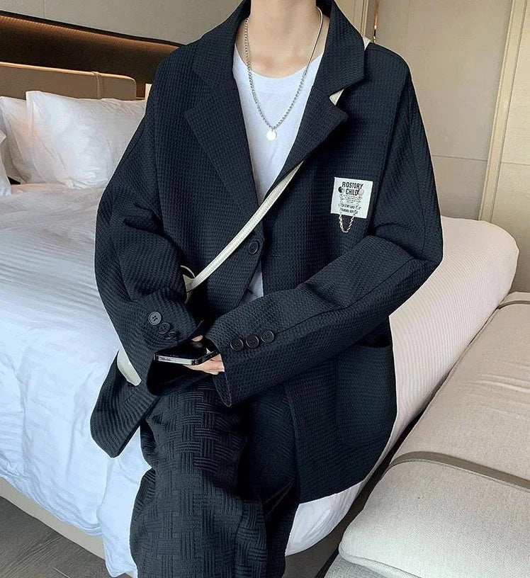 Oversize Short Plus Big Size Man Suits and Blazers Coats Jacket for Men Black Cropped Fashion 2024 Classic High Quality Summer