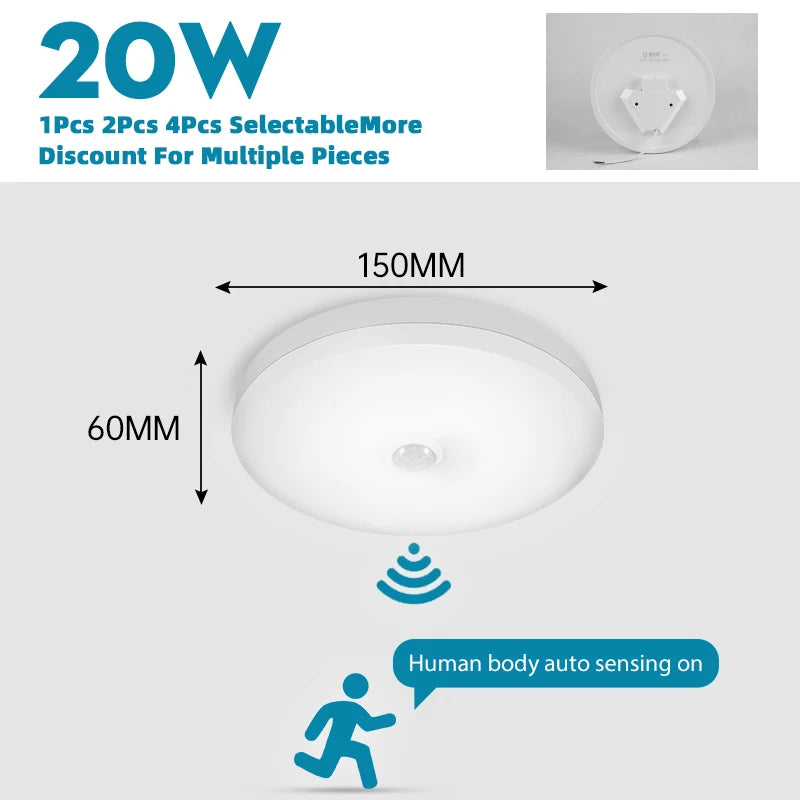 Smart Sensor LED Light Ceiling Lamp Modern Home Indoor Aisle LED Hanging Fixture Induction Lighting Living Room Luminaire Lamps