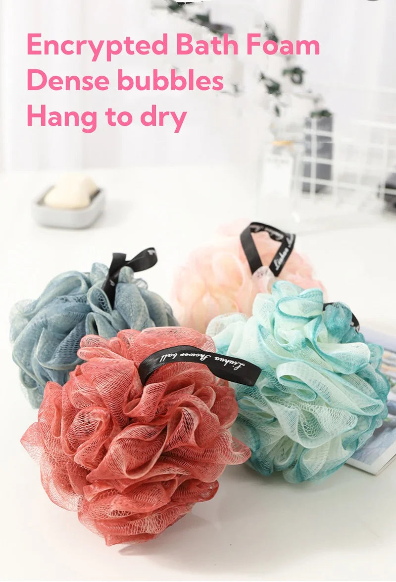 3pcs Gradient Bath Ball For Women Super Soft Bath Flower Bath Ball For Back Rub Cute High-end Bath Ball Bath Bubble Maker
