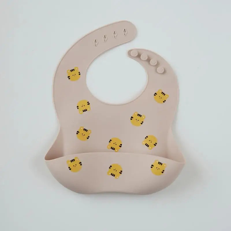 Baby silicone bib, bear bib, baby eating, children's complementary food, saliva bib, waterproof saliva towel
