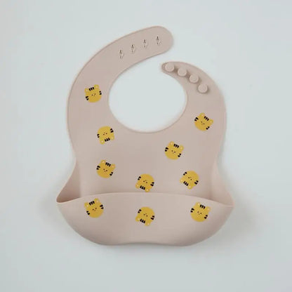 Baby silicone bib, bear bib, baby eating, children's complementary food, saliva bib, waterproof saliva towel