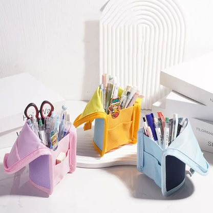 Student Supplies Folding Pencil Case Creative Stainproof Stationery Bag Simple Portable Storage Bag Desktop Organizer
