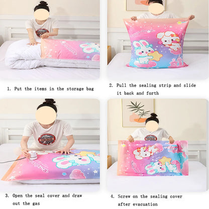 2pcs Vacuum Compression Storage Bags  - Space Saver for Clothes, Blankets, Quilts - Travel and Home Organization Essential