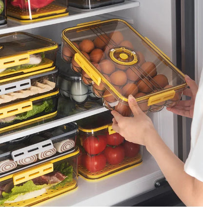 1PCS Timekeeping Kitchen Fridge Organizer Storage Box Lid Refrigerator Thickened Food Pantry Storage Drawer Box Containers Tools