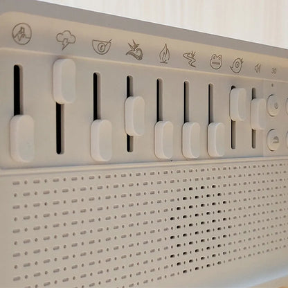 White Noise Sleep Sound Machine Flame Air Diffuser Humidifier with BT Speaker and Night Light Essential Oil Diffuser for Bedroom