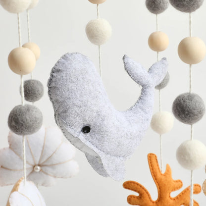 Baby Crib Mobiles Rattle Toy 0-12Months Soft Felt Whale Ball Bed Bell Newborn Music Box Bed Bell Crib Hanging Toys Infant Toys