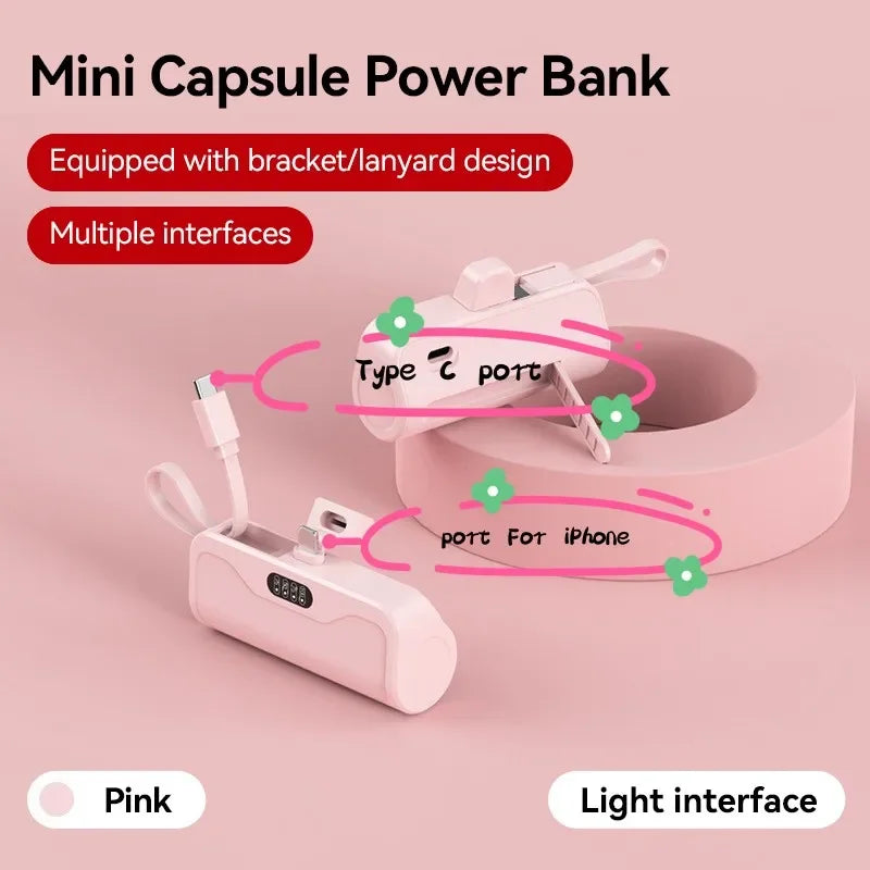 Mini Portable Power Bank 30000mah External Battery Plug and Play Power Bank Type C Fast Power Bank for Xiaomi Huawei Iphone 2024