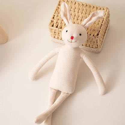 Stuffed Bunny Cloth Dress Toys Smoothing Toy for Infant Cuddling sleep doll for Girls Handmade Diversity Brown Rabbit Plushie
