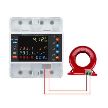 Smart Life Energy Monitoring 100A Tuya WiFi 3-Phase Meter with Bi-Directional Auto-Reclosing Relay