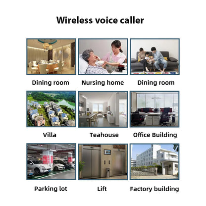 2 Pack H8-2T Intercoms Wireless for Home Voice Caller Home Ultra Long Distance Portable Wireless Voice Interphone Elderly Caller