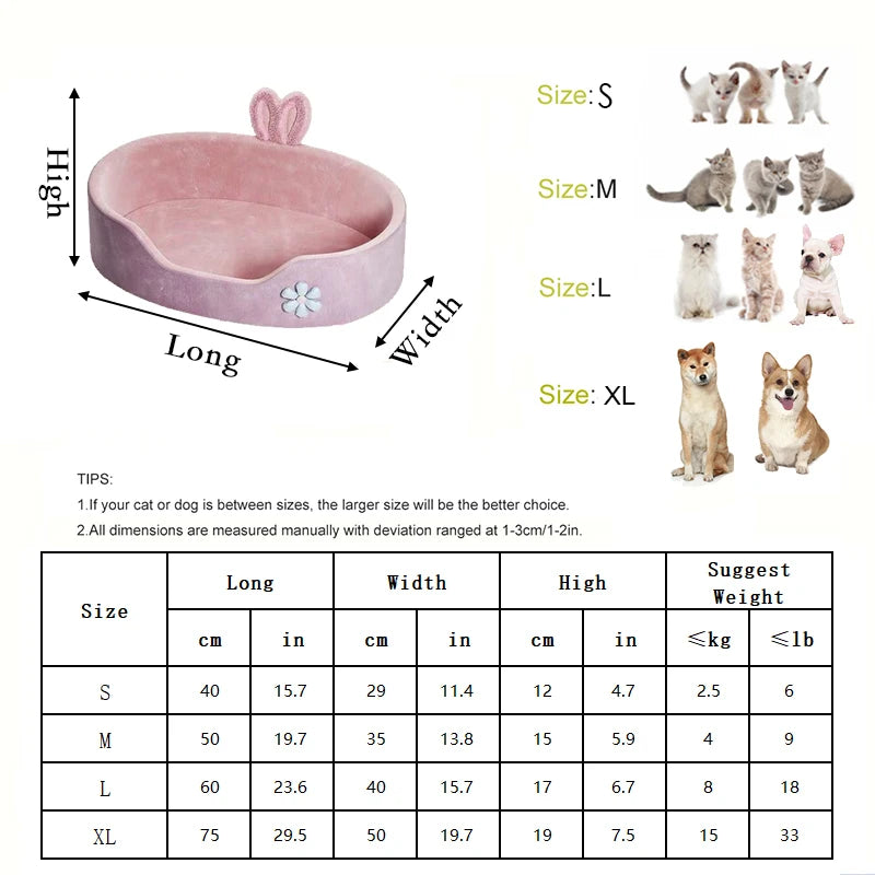Detachable Pet Bed Pet Bed Detachable Washable Dog Sleeping Bed Soft Comfortable Warm Cat Bed for Four Seasons Soft Pet Bed