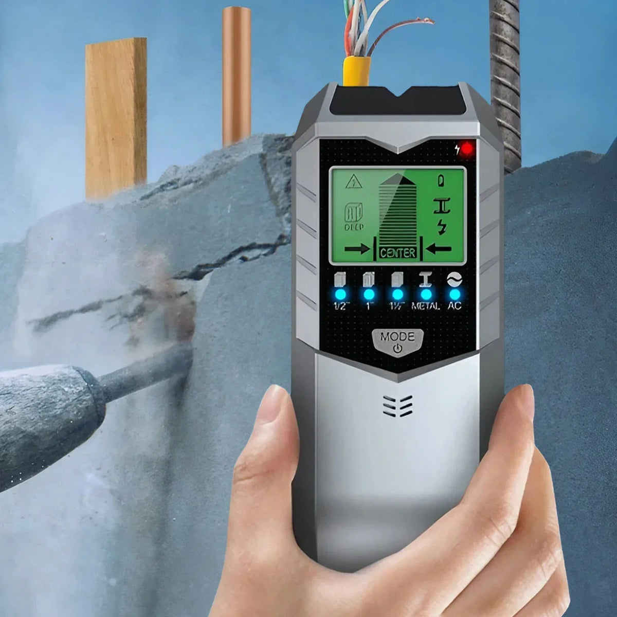 Timber Scanner 5-in-1 Handheld Wall Metal Detector - Scanner for Metal, Wires, Timber ...
