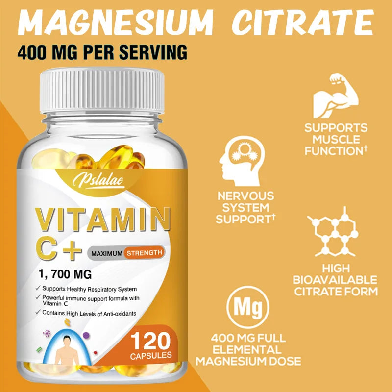 Vitamin C 1700 Mg - Powerful Immune Support, High Levels of Antioxidants with Vitamin D3, Zinc, Elderberry