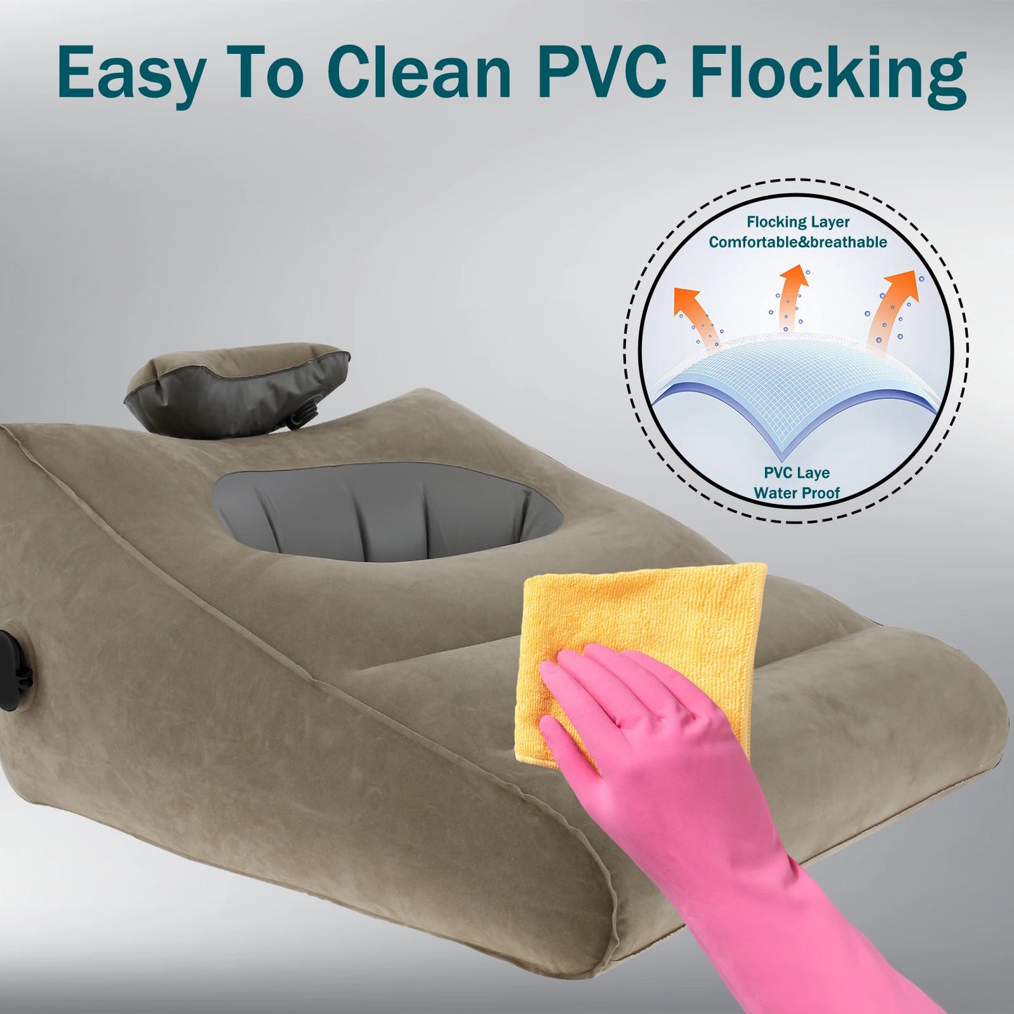 Portable Inflatable Wedge Pillow Multifunctional Body Pillow Lumbar Yoga Pillow PVC Foot Pillow Elevation Leg Travel Pillows