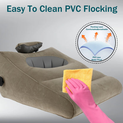 Portable Inflatable Wedge Pillow Multifunctional Body Pillow Lumbar Yoga Pillow PVC Foot Pillow Elevation Leg Travel Pillows