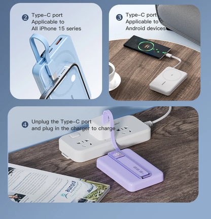 10000mAh Original Powerbank With Cable Magnetic Power Bank Wireless Fast Charger For iPhone Backup Battery For Magsafe with Gift