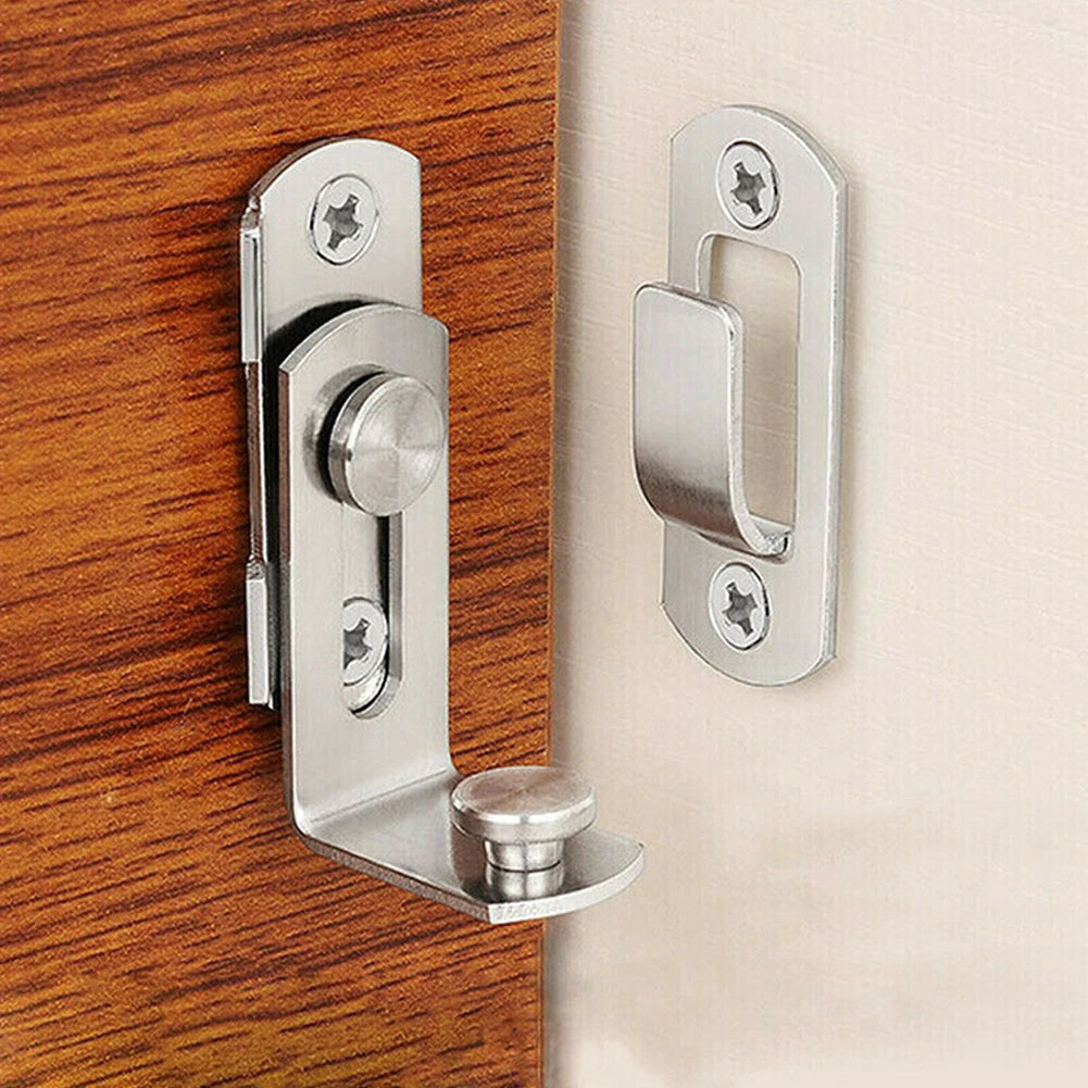 Door Latch Doors Lock 3Inch 90Degree Right Angle Door Latch Buckle Hasp Sliding Lock Barrel Bolt Hardware Safety Door Bolt