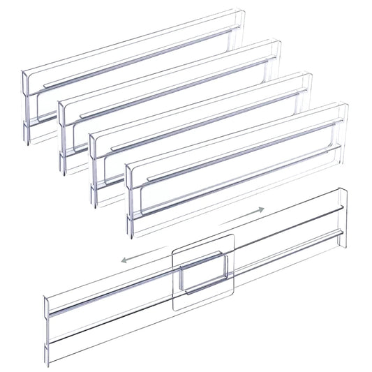 4 件套 Transparent Drawer Dividers Adjustable Expandable Drawer Dividers for Clothes Utensils Cosmetics Office Storage