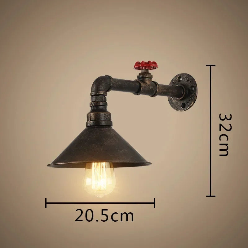 Industrial Style Wall Lamp Living Room Personalized Creative Gear Water Pipe Bedroom Decorative Wall Hangings Wall Retro Lamps