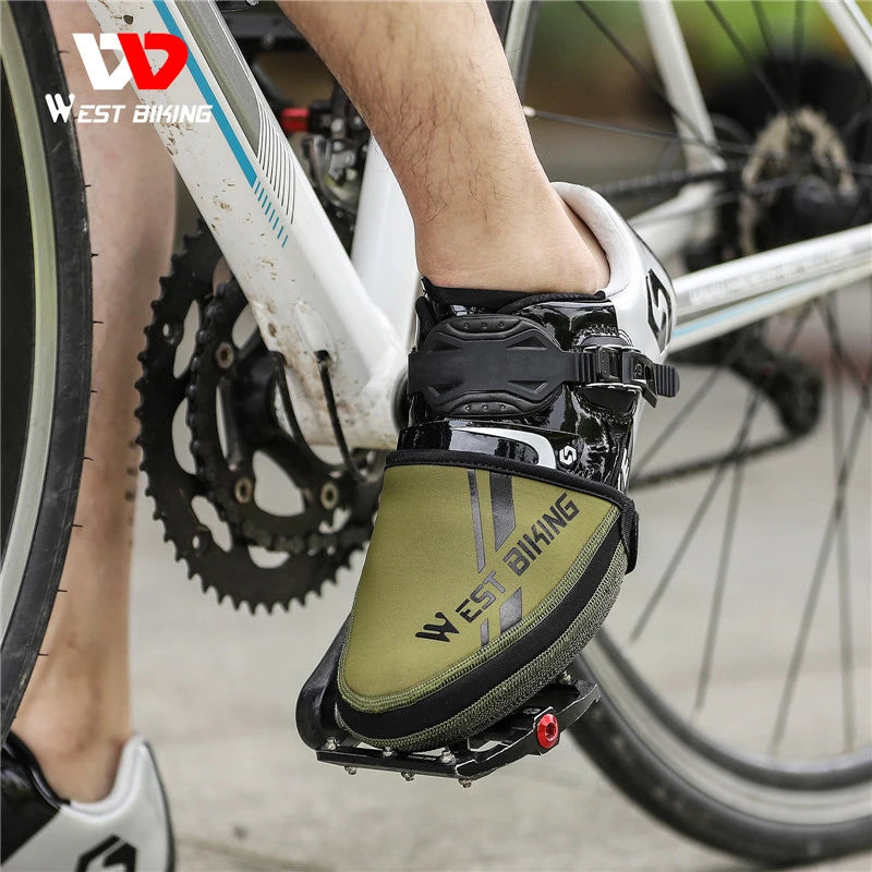 WEST BIKING Bicycle Half Shoe Cover Windproof Non-slip Cycling Boot Cover MTB Road Bike Waterproof Overshoes Bicycle Equipment