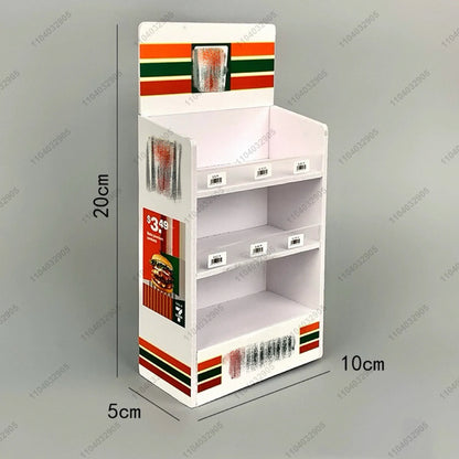 Miniature Shop Furniture Fridge Freezer Shelf Cool Drink Food Items Toy Mini Handcraft Dollhouse Simulation Scenario Display