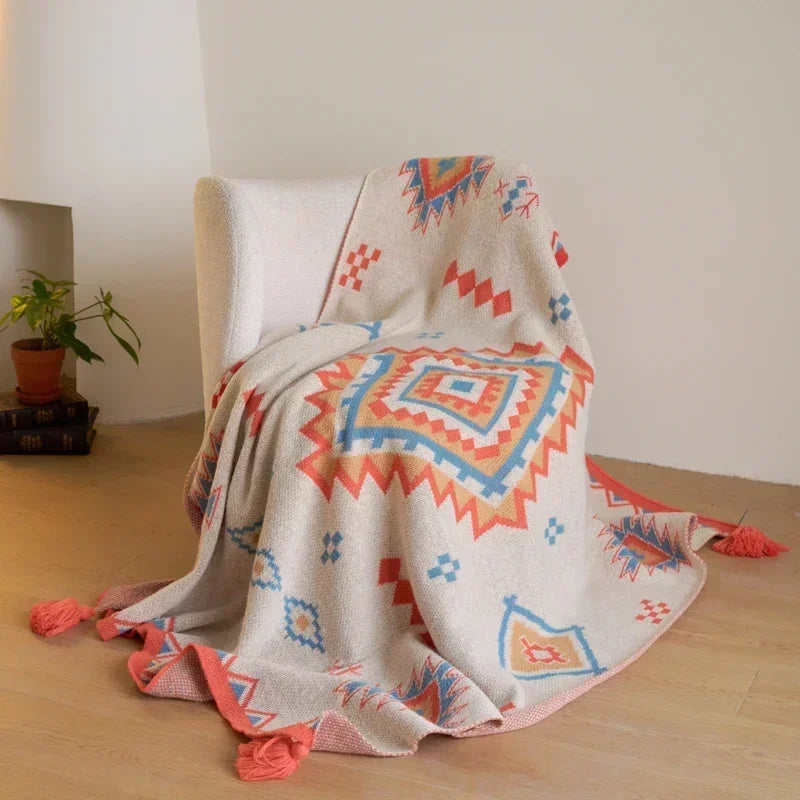 Bohemian Blanket Soft Sofa Cover Summer Blanket Office Nap Blankets Air Conditioning Blankets Knit Blanket For Travel