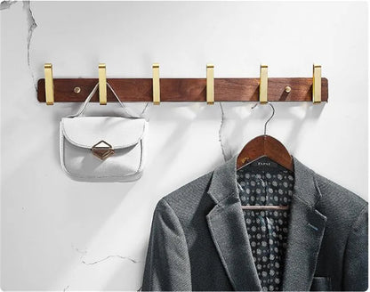 Tuqiu Robe Hook,Clothes Hook,Towel hanger, Wood and Aluminum Towel Hooks kitchen hooks Brushed gold bathroom accessories