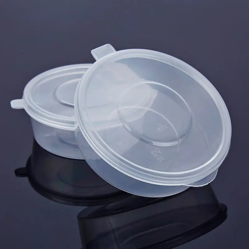 100pcs 45ml Disposable Sauce Cups Plastic Takeaway Cup with Lids Spices Food Packaging Containers Restaurant Kitchen Supplies