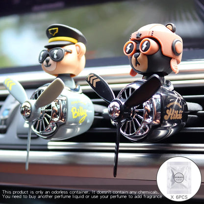 DIY perfume Odorless ornament plane pilot bear car air fresheners decorations accessories aroma vent clip fragrance diffuser men