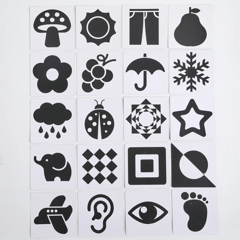 Black And White Baby Floor Mirror Tummy Time Sensory Baby Toys 6 12 months Kid Toys For Babies Montessori Development Crawl Toys