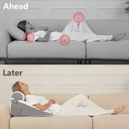 Orthopedic Wedge Shaped Pillow Air Layer Memory Foam Triangle Cushion for Post Surgery Body Support Acid Reflux Snoring