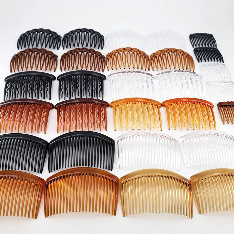 32pcs (9 teeth +11 teeth +17 teeth +23 teeth) 4 styles of 4 colors each 2 retro plastic hair comb set for women