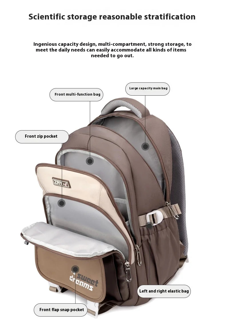 Girls Backpack for School Kawaii Bookbag for Teenage Multiple Pockets School Bag for Primary Elementary Middle School, Age 6-14