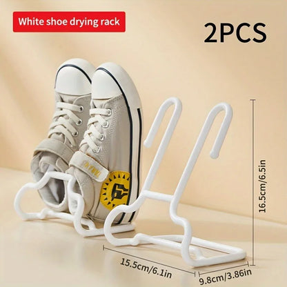 2-Pack Plastic Shoe Drying Racks, Dual-Hook Design for Balcony & Multipurpose Hanging Shoe Organizer Storage