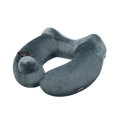 Travel Inflatable Pillow Soft Neck Support Lightweight Ergonomic For Sleeping On Planes, Cars And Trains Storage Bag Included