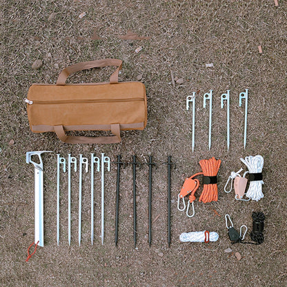 Camping Tools Storage Bag Large Capacity Cylinder Tent Stake Bag Lightweight Tent Peg Ground Nail Holder Bag for Outdoor Camping