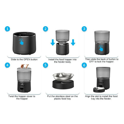 4L Smart Pet Feeder Stainless Steel Bowl Remote Control APP Control Feeder 9-Meal Timed Feeding Dog Food Dispenser For Cats Dogs