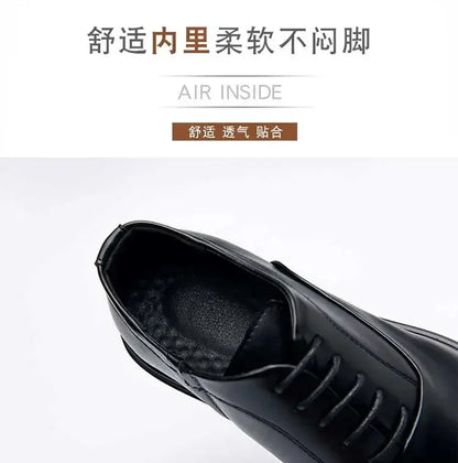 Business Formal Leather Shoes Men's Casual with Suit Low Top Solid Wedding Oxford Shoes Pointed Office Shoes