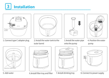 Cat Water Fountain Auto Filter Wireless Smart Pet Cat Drinker Bowl 2L Recirculate Filtring Drinker for Cats pet Water Dispenser