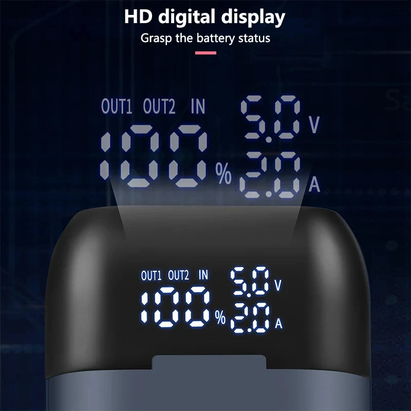 Battery Charger Case 18650 21700 20700 Rechargable Lithium Li-ion Batteries DIY Power Bank Portable Charger QC3.0 Fast Charging