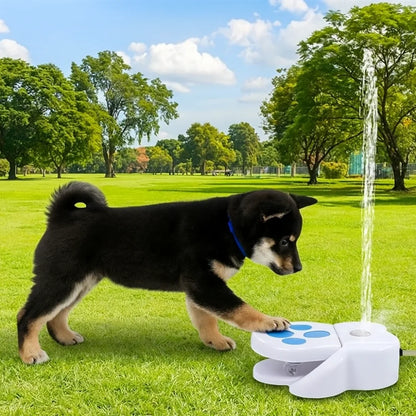 Unique Claw Shape Paw Activated Pet Sprinkler Interactive Funny Puppy Water Dispenser Plastic Pet Water Fountain Outdoor Use