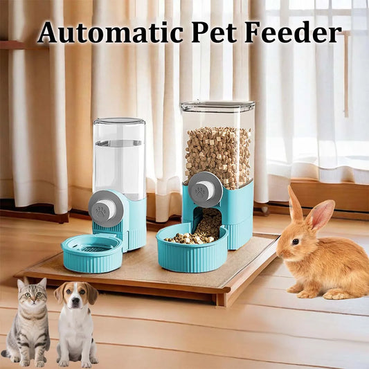 Hanging Automatic Pet Food Feeder/Water Dispenser Gravity Cat Auto Feeder Waterer Set Pet Feeding Product For Puppy Cats Rabbit