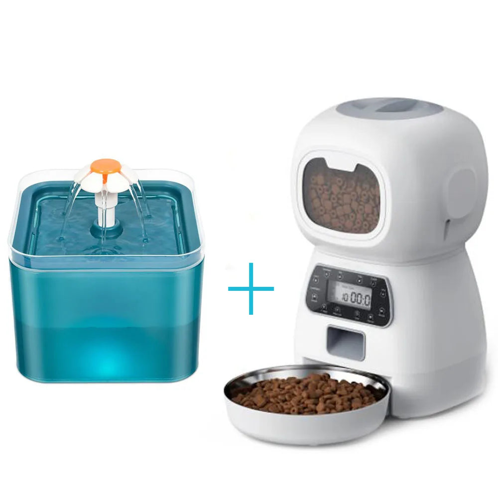 Automatic Cat Feeder 3.5L Dog Dry Food Dispenser Bowl 2L Pet Dogs Water Fountain Drinking Feeding For Pet Smart Tuya WIFI Feeder
