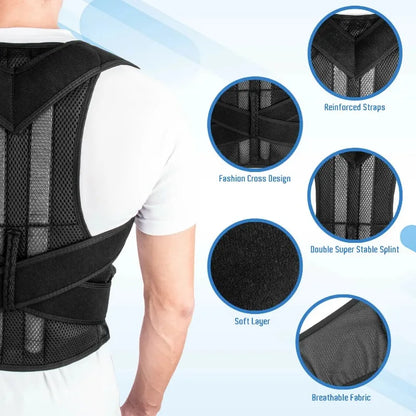 Posture Corrector Back Support Belt Orthopedic Posture Corset Back Brace Support Back Straightener Adjustable Shoulder Wrap XXXL